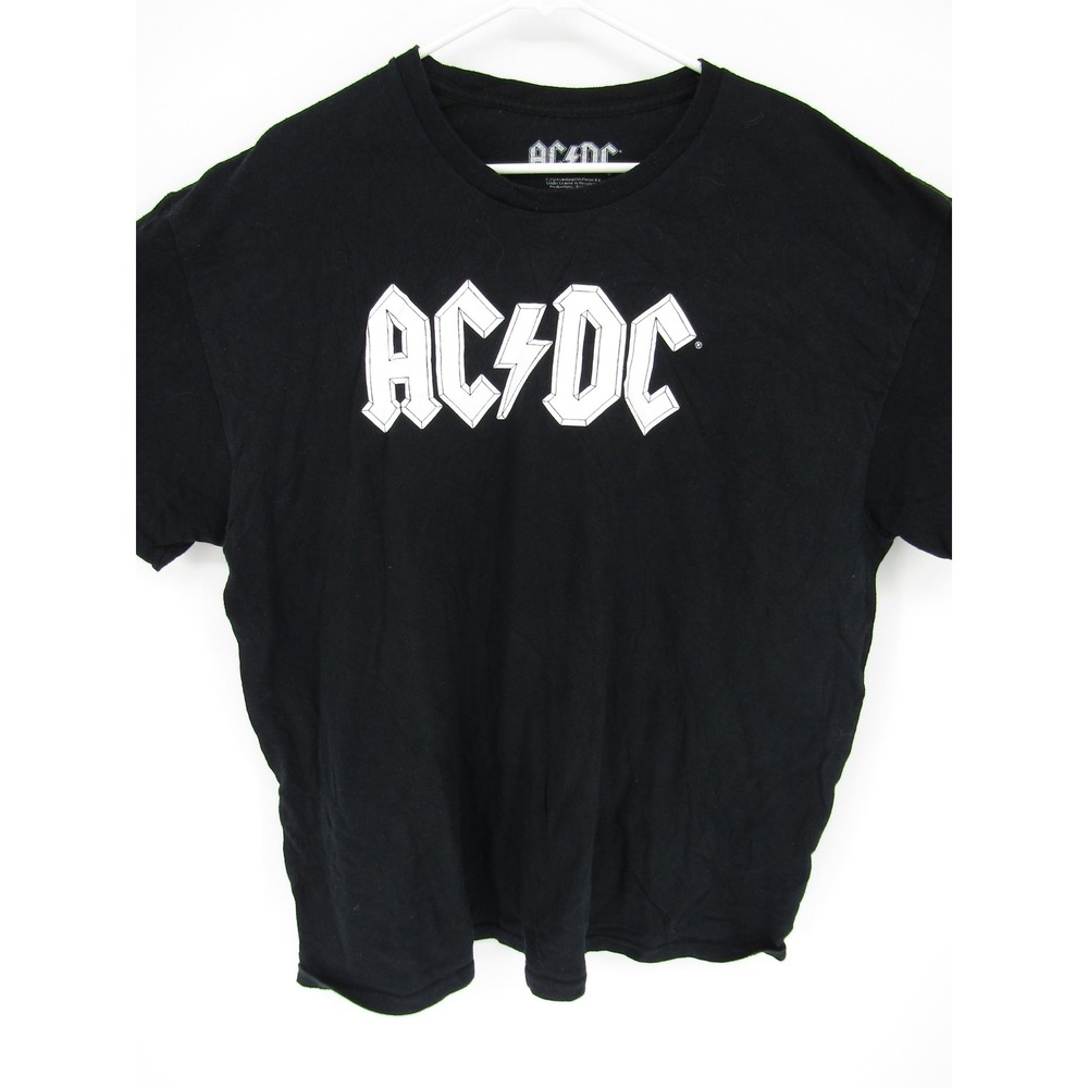 AC/DC Graphic T-Shirt Mens XL Black Short Sleeve Classic Logo Band Tee
